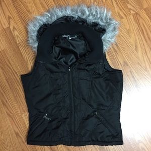 Ski Vest with fur lined hood by Ashley size M